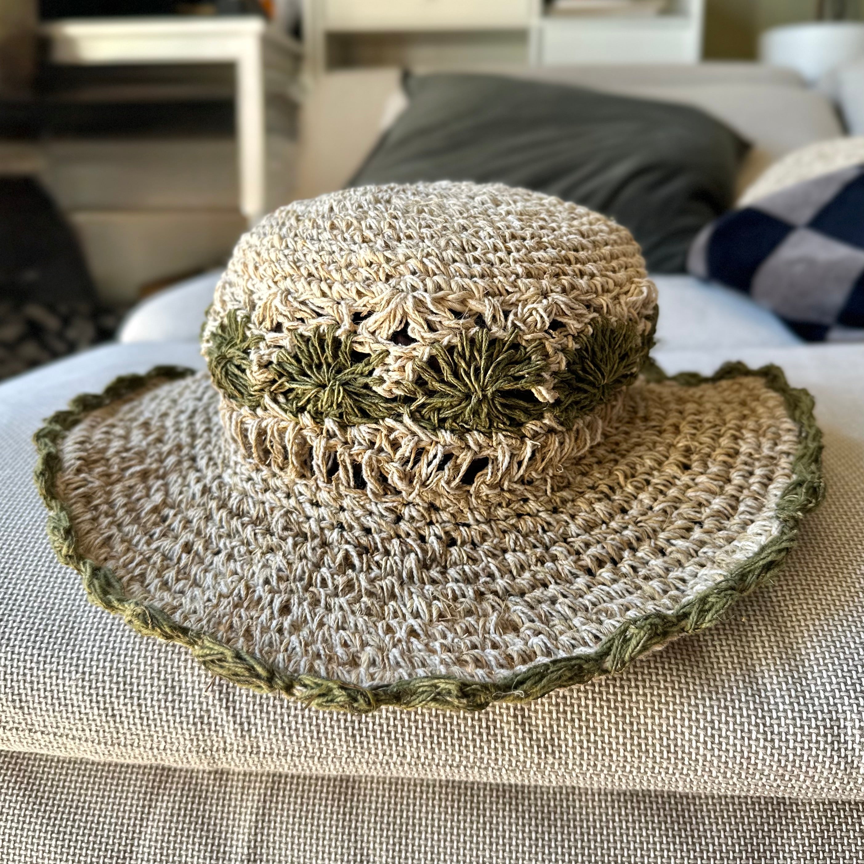 Handmade Sun Hat – Fair Trade Organic Hemp & Cotton, Adjustable Brim