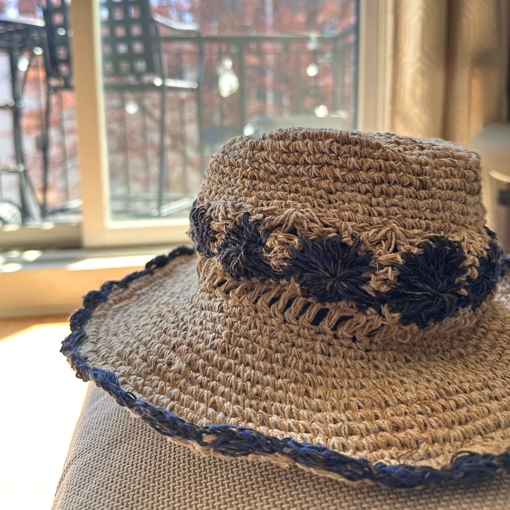 Handmade Sun Hat – Fair Trade Organic Hemp & Cotton, Adjustable Brim